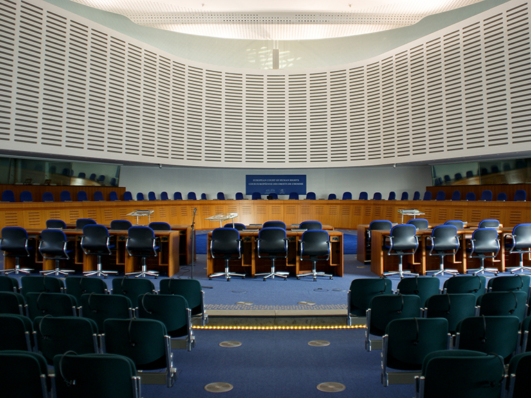 Salle d’audience de la Cour européenne des droits de l’homme à Strasbourg, France